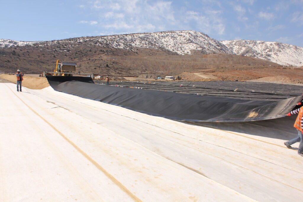 woven and non woven geotextile gold mine project